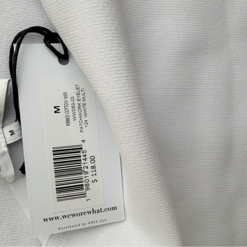 NWT WeWoreWhat Strapless Mixed Media Midi Dress - White - Picture 4 of 4